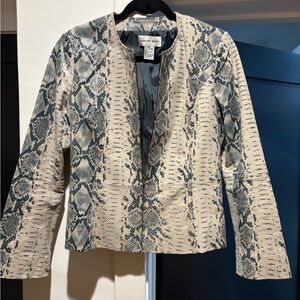 Newport News Beige and Black Snakeskin Blazer